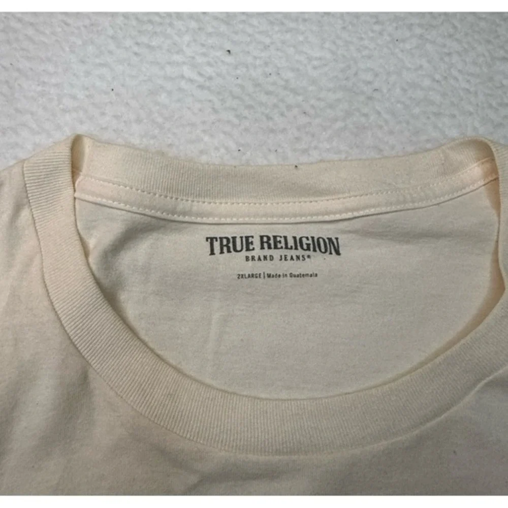 True Religion Mens' Relaxed Bench Tee Off White Short Sleeve Shirt Sz XXL Casual